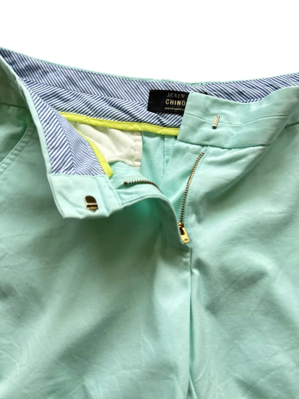 J.Crew Mint Green 100% Cotton Chino Shorts 6